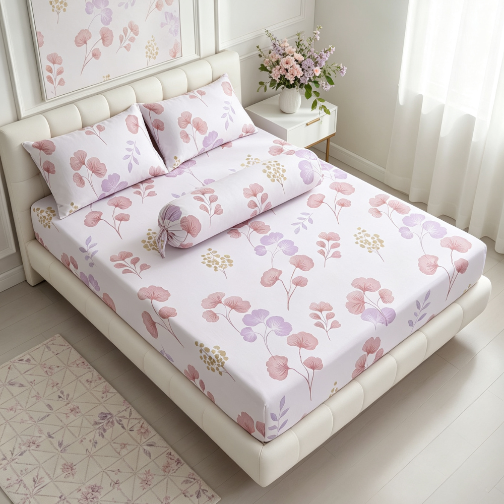 Inspire Raeanna 100% Cotton Fitted Sheet Set