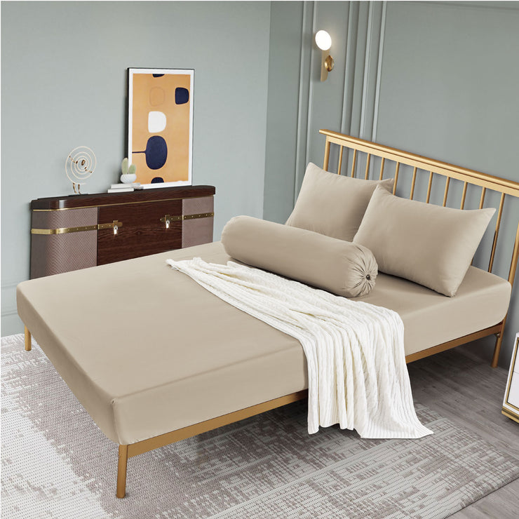 100% Microfiber 560 Threadcount Solid Colored Fitted Bedsheet Sets