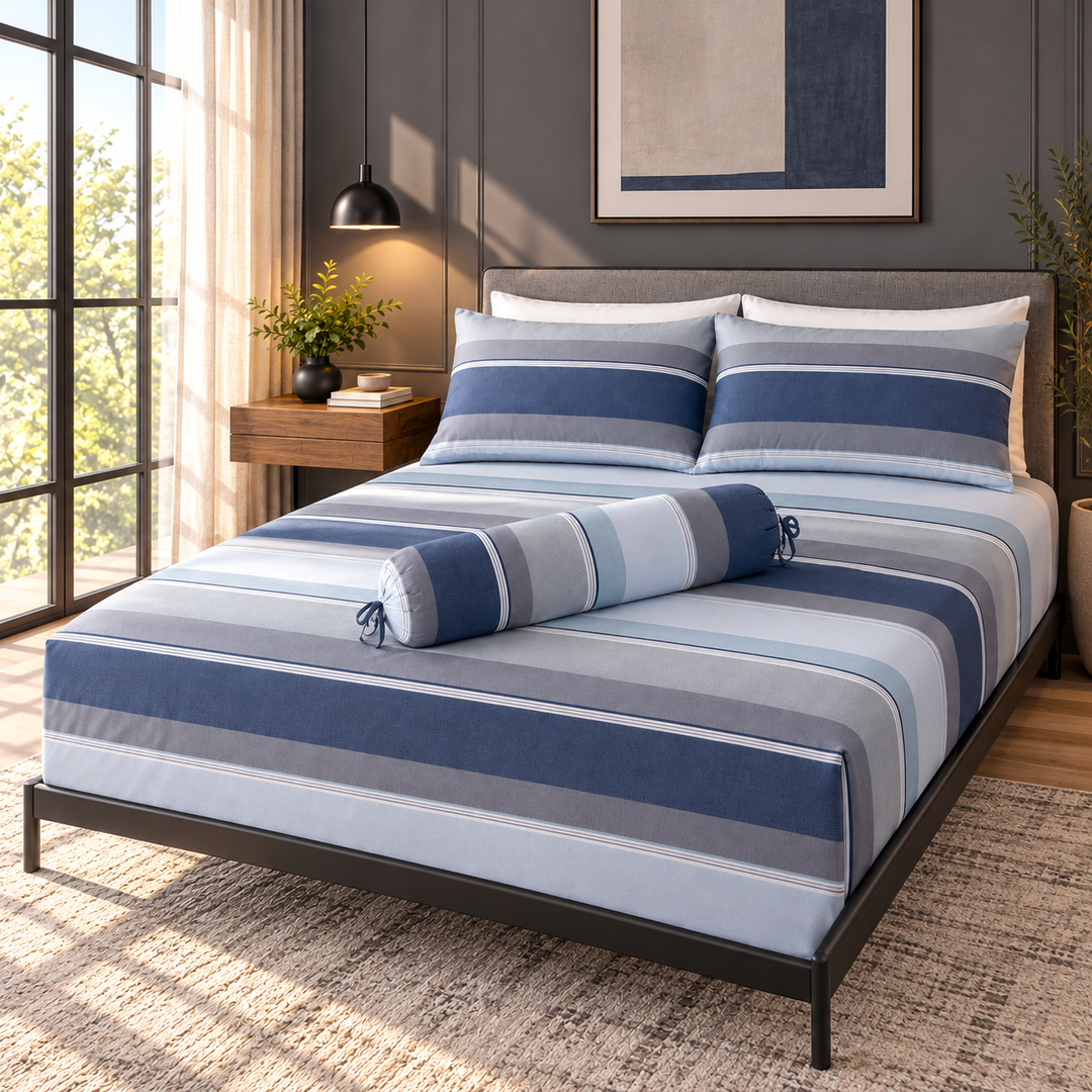 Contempo Dexter 100% Cotton Fitted Sheet Set