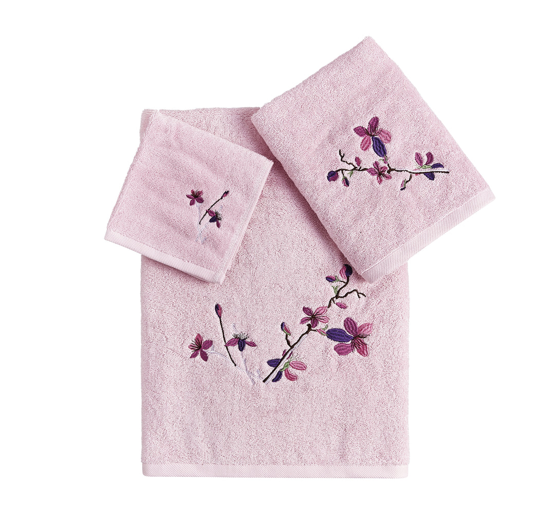 Aussino Sakura Embroidery 100% Cotton 3pcs Towel Set
