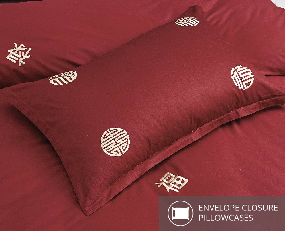 Contempo Joyluck Embroidery 100% Cotton Quilt Cover Set