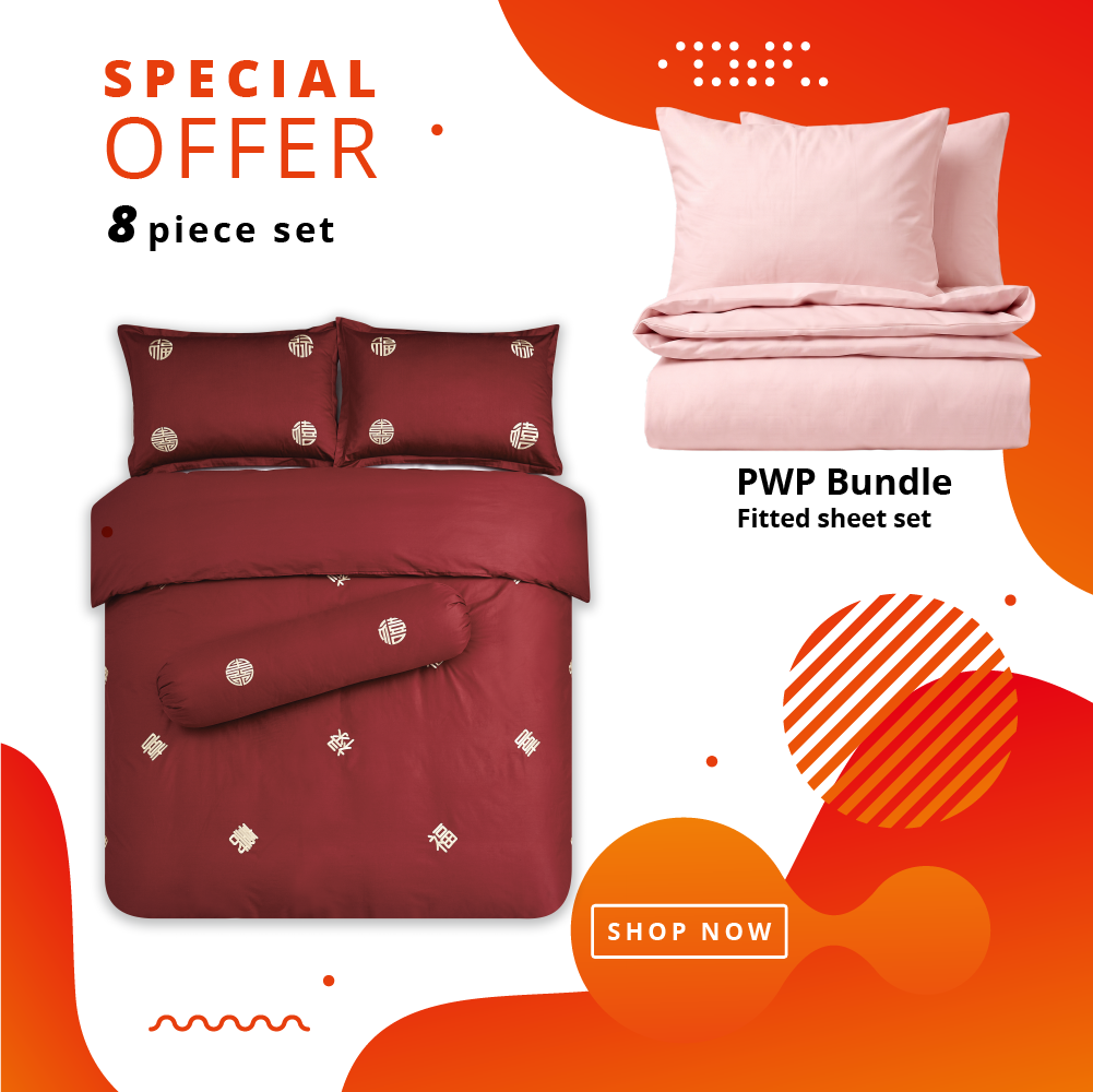 ⚡FLASH SALE⚡ Contempo Joyluck Embroidery 100% Cotton Quilt Cover Set