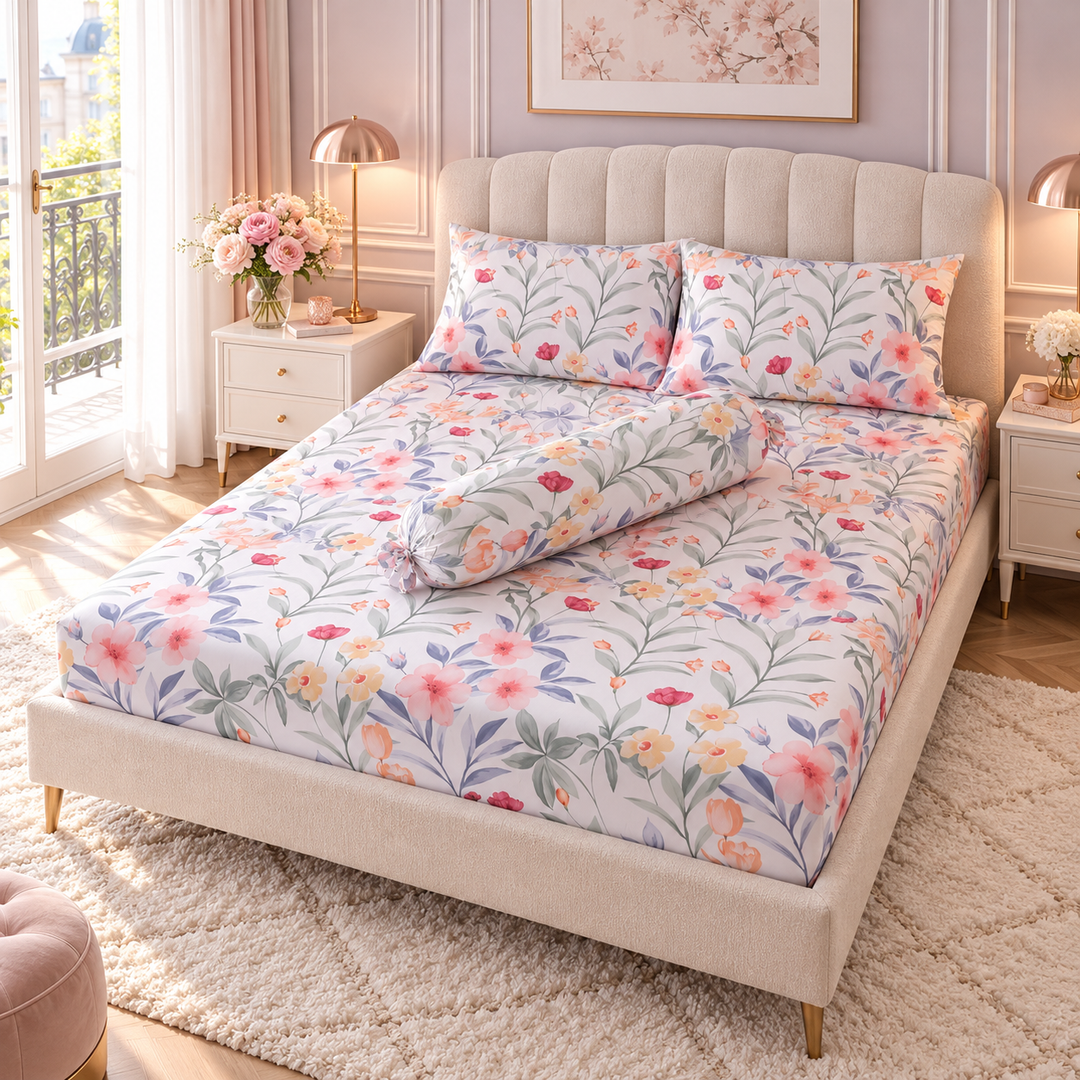 Contempo Kyler 100% Cotton Fitted Sheet Set