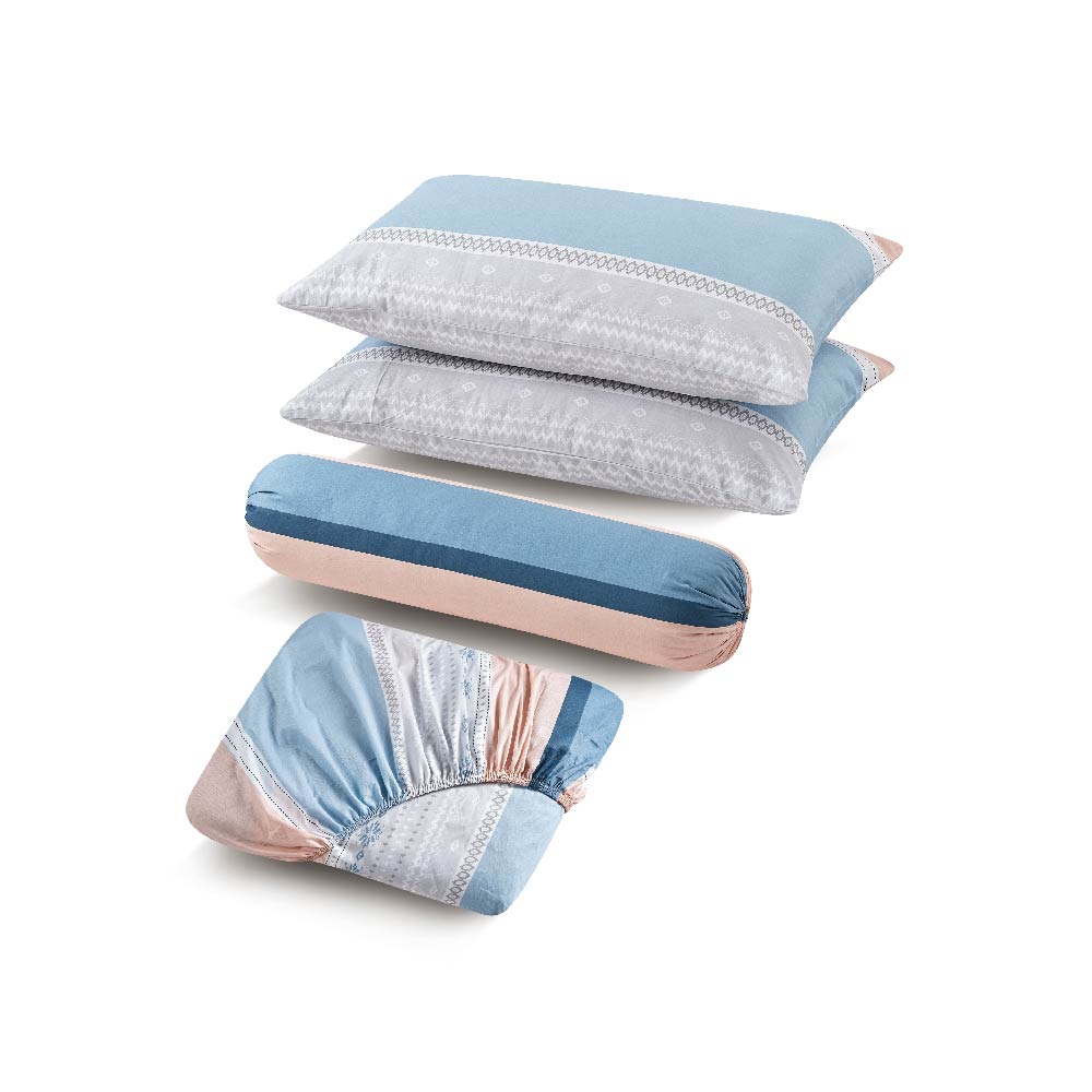 Inspire Lagoon 100% Cotton Fitted Sheet Set - Aussino Malaysia