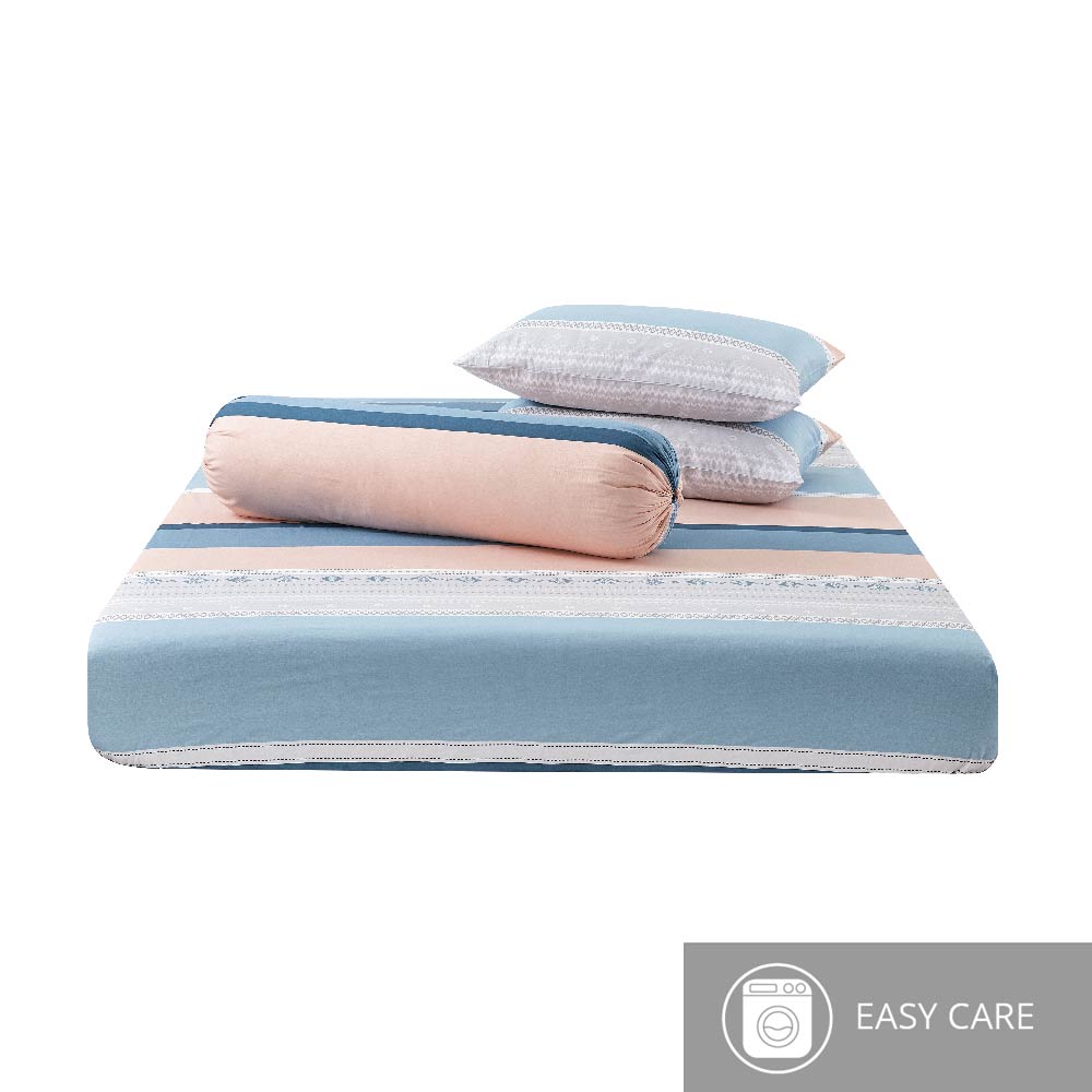 Inspire Lagoon 100% Cotton Fitted Sheet Set - Aussino Malaysia