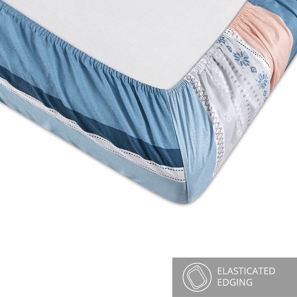 Inspire Lagoon 100% Cotton Fitted Sheet Set - Aussino Malaysia