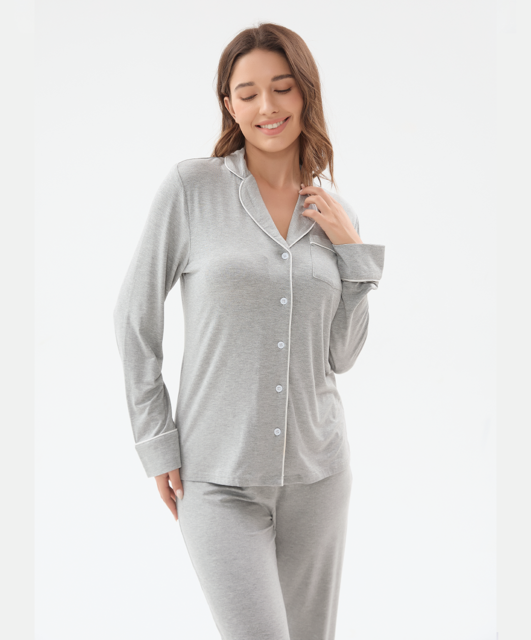 Cool Jammies Bamboo Cooling Long Sleeve Sleepwear Pajama Set