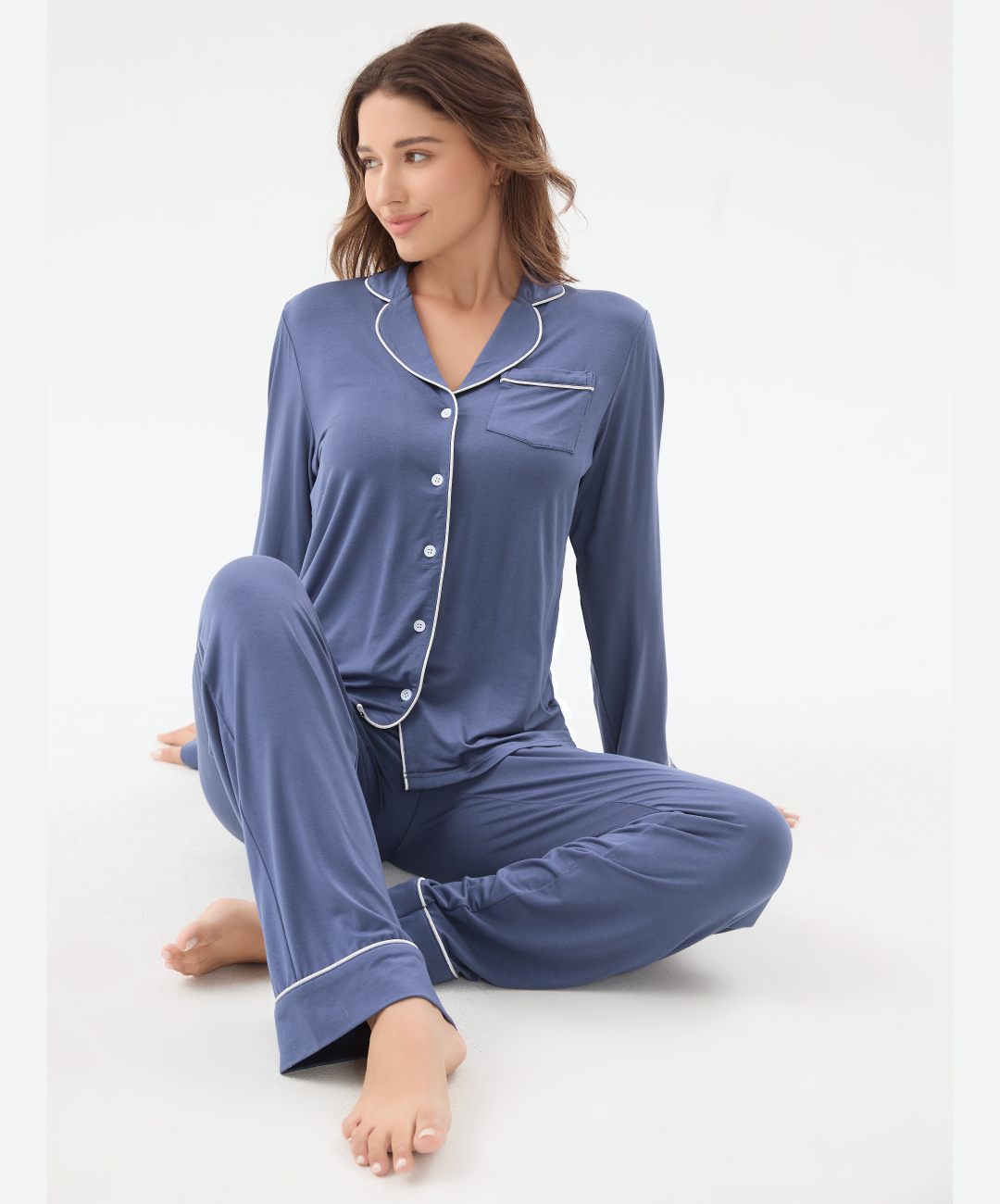 Cool Jammies Bamboo Cooling Long Sleeve Sleepwear Pajama Set
