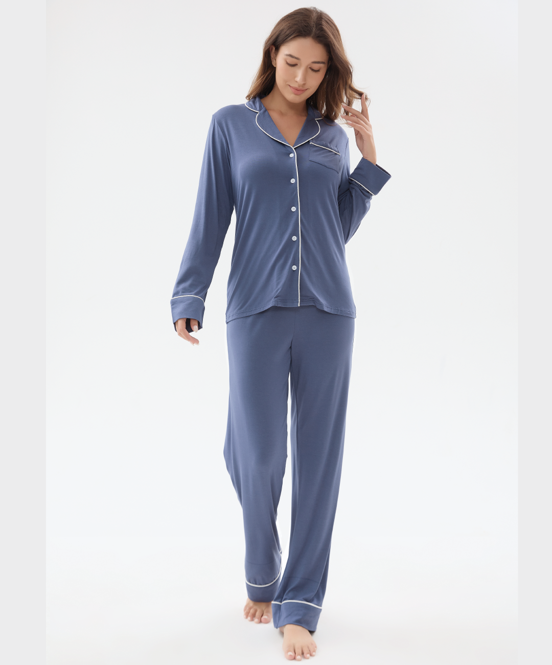 Cool Jammies Bamboo Cooling Long Sleeve Sleepwear Pajama Set