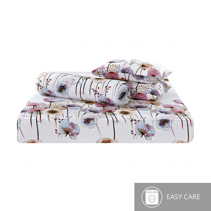 Relax Poppy Fitted Sheet Set