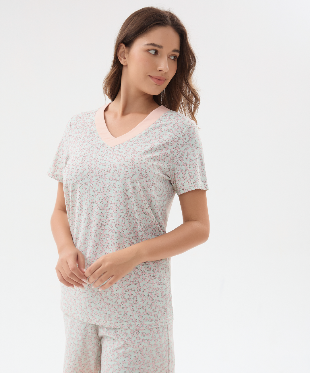 Cool Jammies Cooling Fabric Floral Short Sleeve Sleepwear Pajama Set