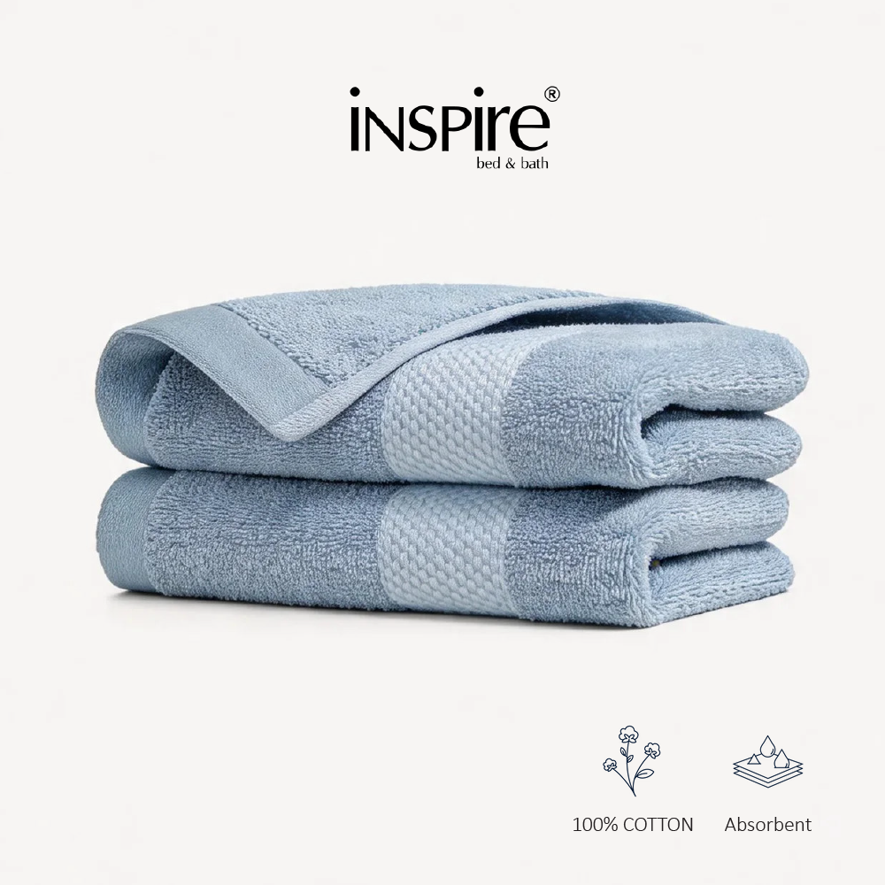 Inspire Bath 100% Cotton 2pcs Bath Towel Set