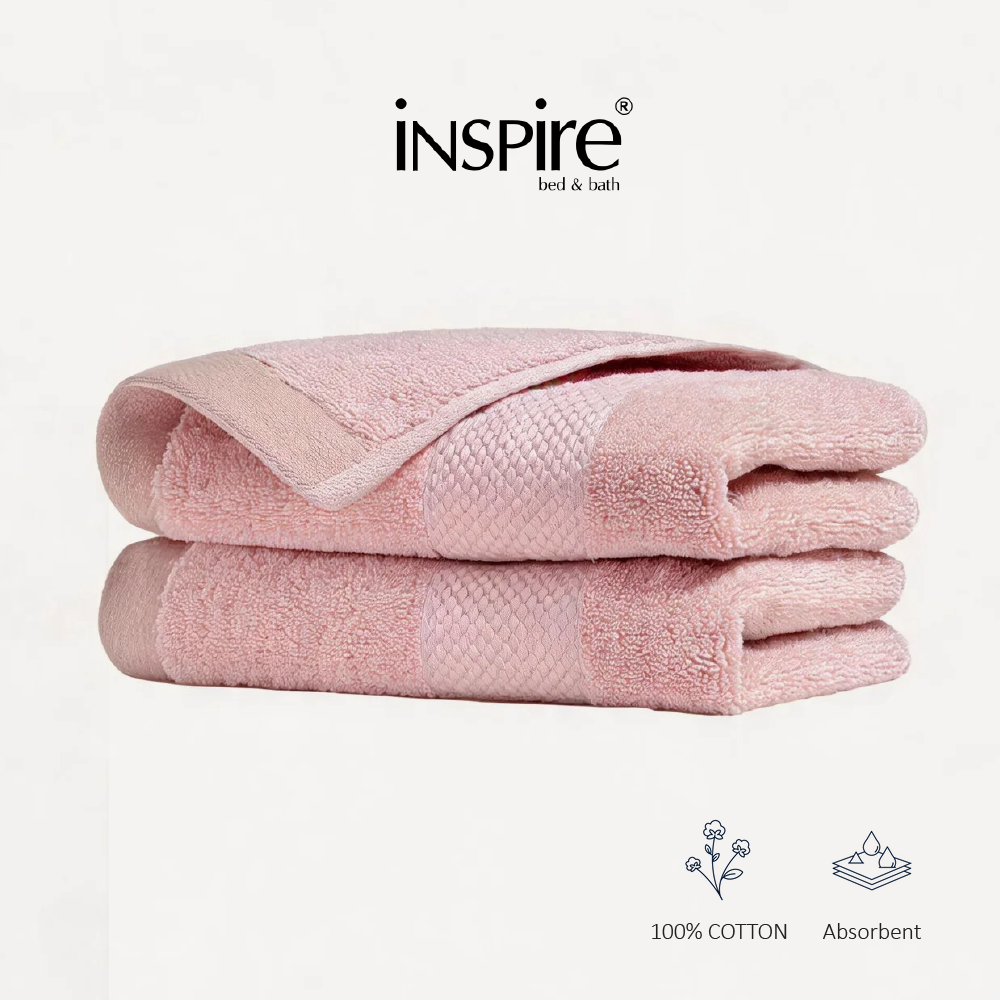 Inspire Bath 100% Cotton 2pcs Bath Towel Set