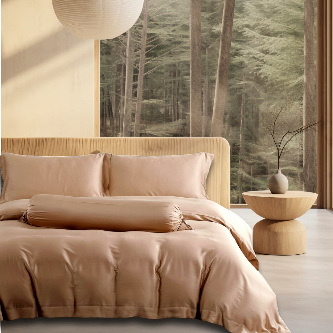 Hardy Amies COOLING Bamboo Lyocell Pure Solid Color Luxury Sheet Set- 5pcs Set
