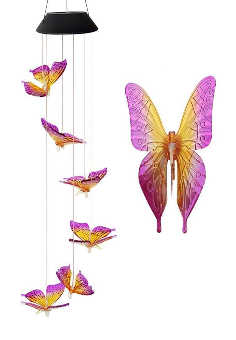 LED Solar Powered Color Changing Butterfly Wind Chimes Garden Light Decor - Aussino Singapore