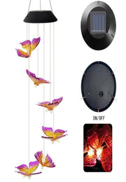 LED Solar Powered Color Changing Butterfly Wind Chimes Garden Light Decor - Aussino Singapore