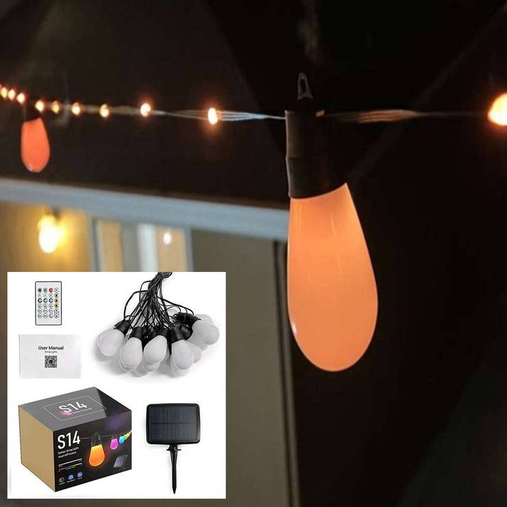 Smart Solar S14 String Light-Frosted Lampshade - Aussino Singapore