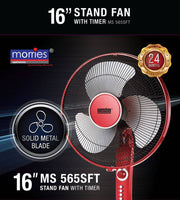 MORRIES 16" STAND FAN W/TIMER (METAL BLADE) MS565SFT - Aussino Singapore
